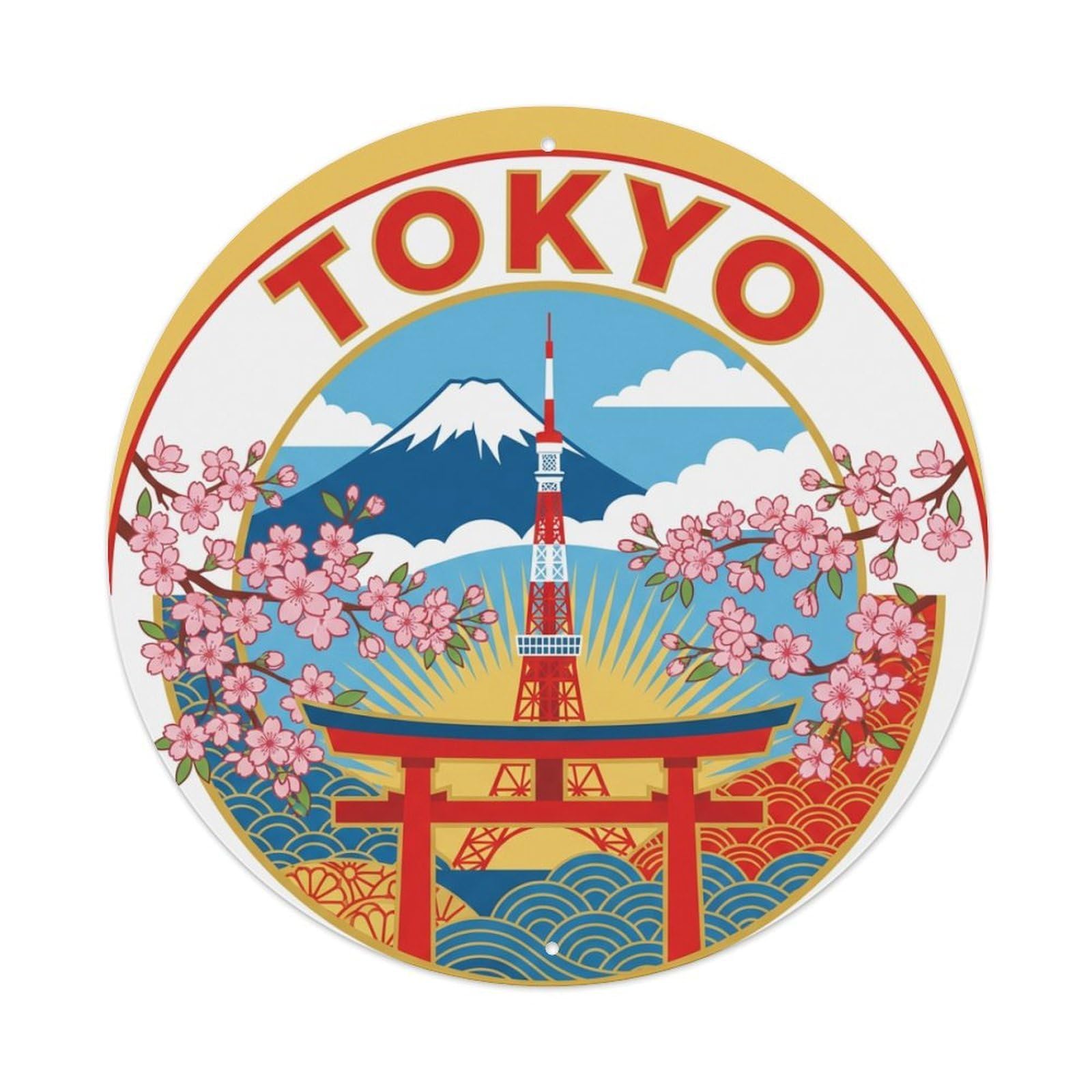 Vintage Travel Japan Tokyo Metal Tin Sign