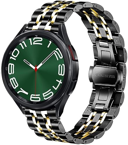 Miniatura 8 de DEALELE Correas compatibles con Galaxy Watch 66 Classic  55 ProGalaxy Watch 44 ClassicGalaxy 3 1.614 in, correa de repuesto de metal de acero