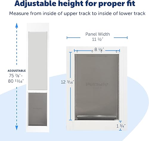 Miniatura 38 de PetSafe Puerta corrediza para mascotas de 1 pieza altura ajustable de 75 7/8 a 80 11/16 pulgadas, grande, bronce, instalación sin cortes, inserto