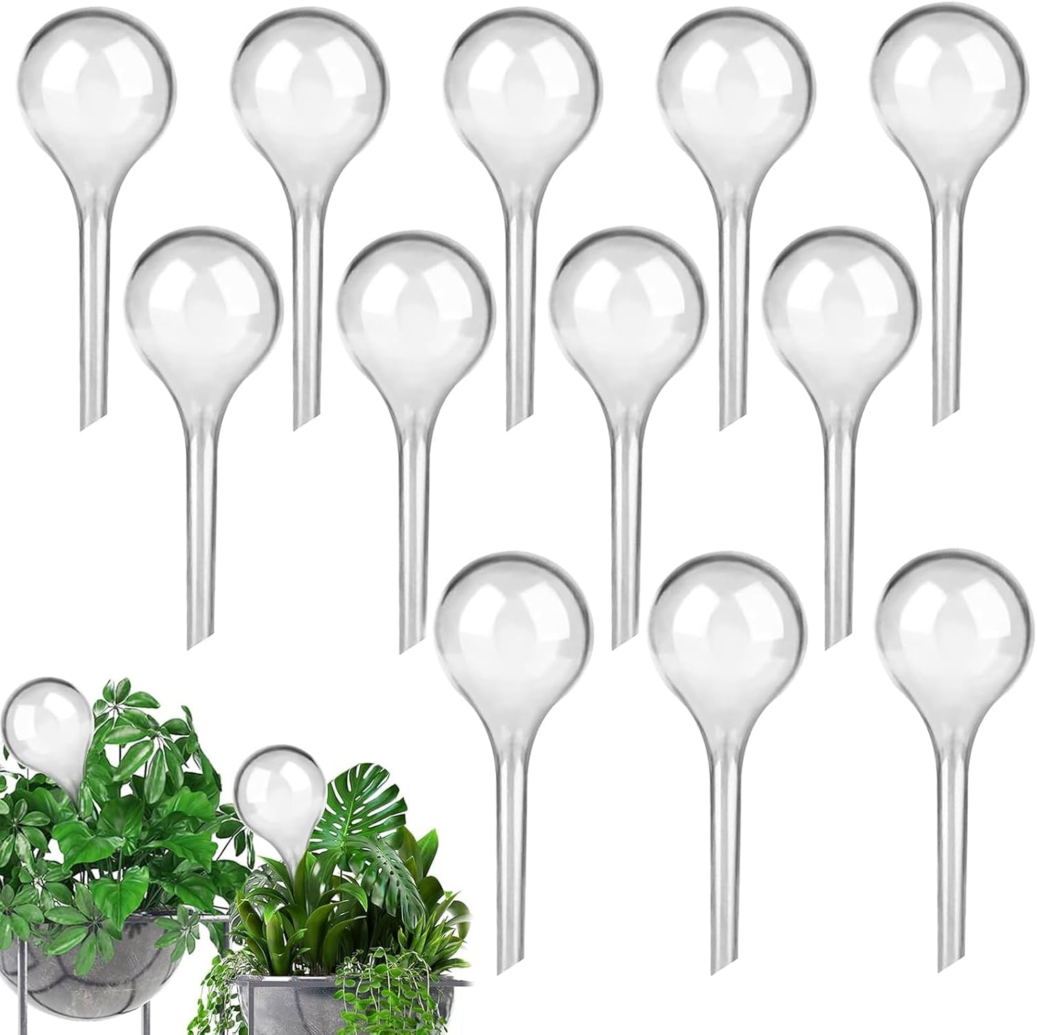 Pack of 12 Watering Balls 13 x 5 cm Small Plants Watering Balls Water Dispenser Plants Shatterproof Automatic Plant Watering Balls Water Dispenser for Potted Plants Indoor Plants Garden Holiday