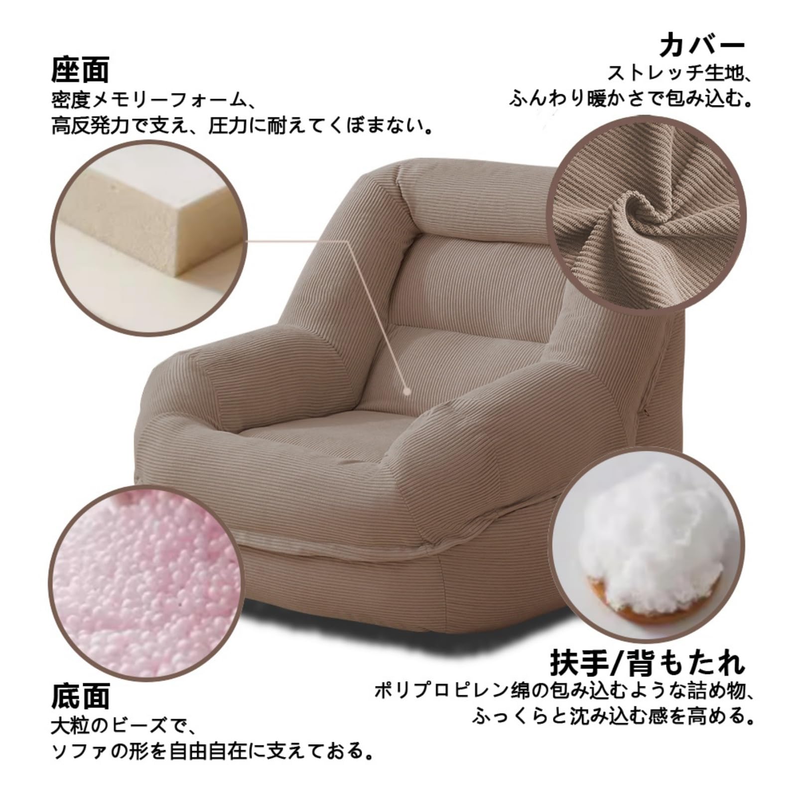 ソファー 1人がけ faitlux Amazon.co.jp: ソファ 一人掛け ビーズクッション カバー 長持