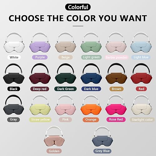 Vista 7 de Maxjoy para Apple Airpods Max Funda inteligente y protectora de cuero PU suave, accesorios con modo de sueño para Airpod Max, estuche de viaje A