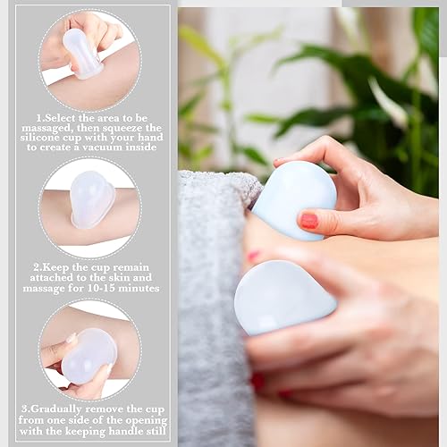 Miniatura 4 de Juego de terapia de ventosas de silicona de 16 piezas, taza anticelulítica, taza de masaje de succión al vacío, juego de terapia de ventosas de