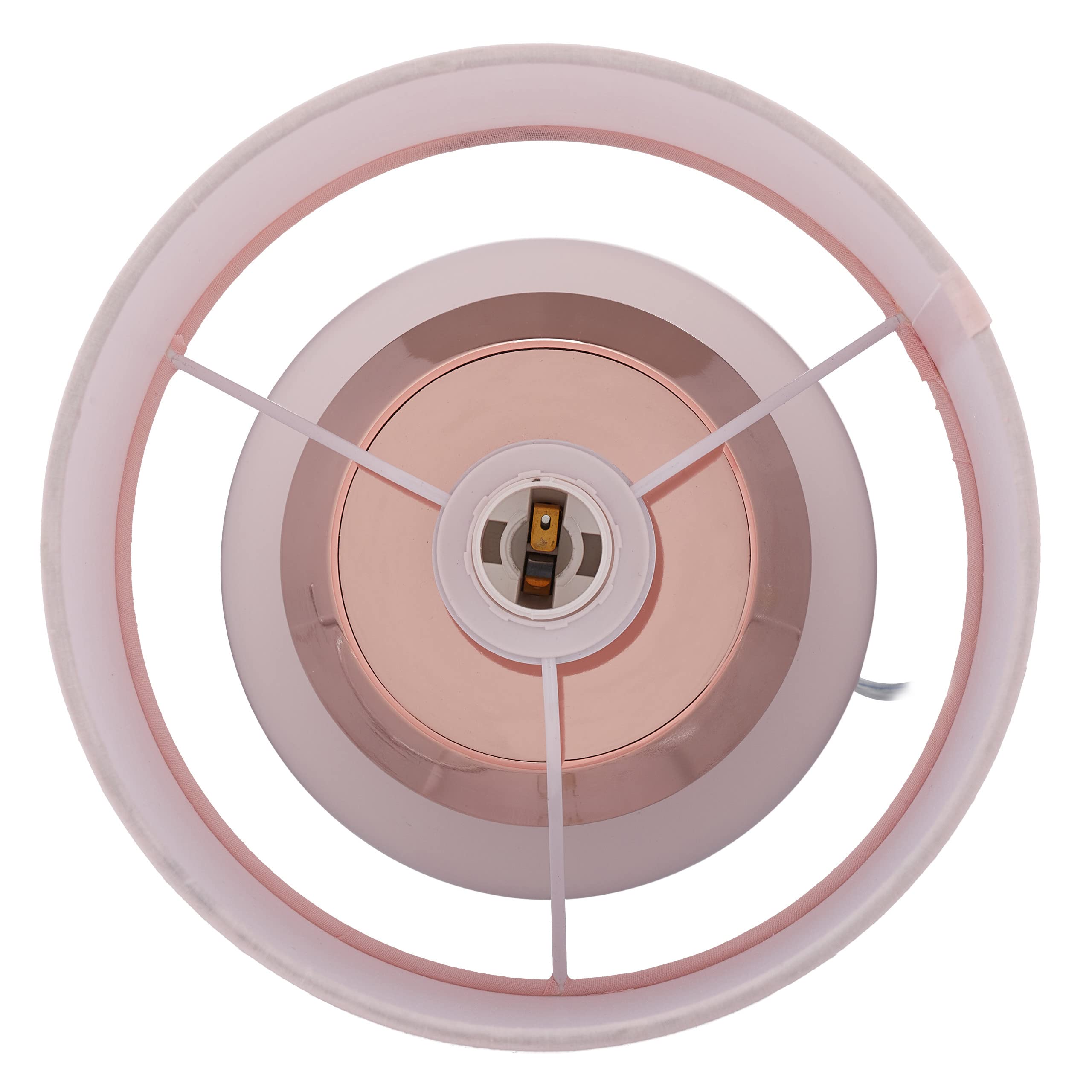 Relaxdays Lampada da Tavolo con Funzione Touch, Abat Jour per Salotto e Camera da Letto, E14, H x D: 32 x 18 cm, Rosa