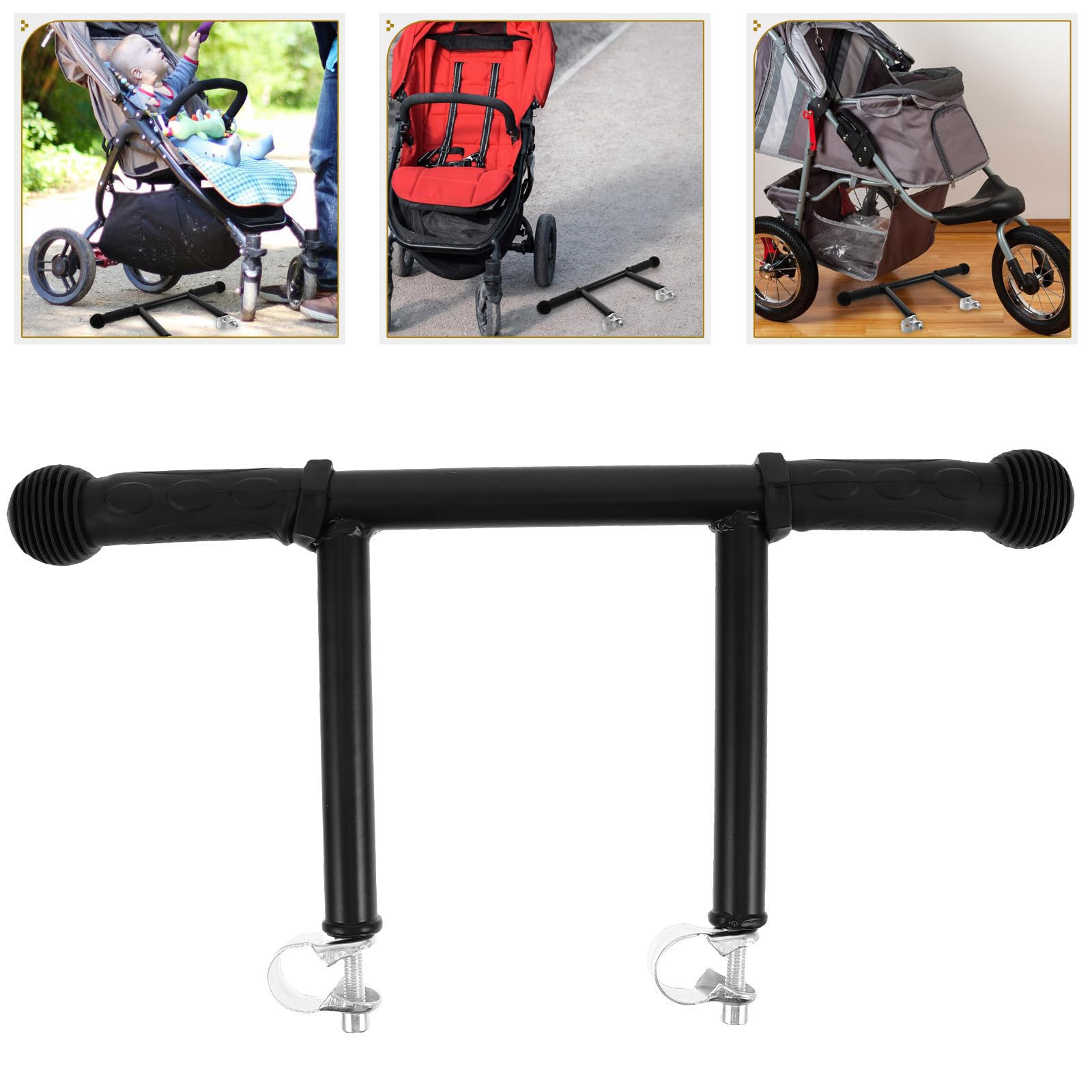 Barre d'appui réglable pour poussette et wagon avec multiples boucles, extension de guidon détachable en plastique et acier inoxydable, accessoires pour poussettes pour balades en