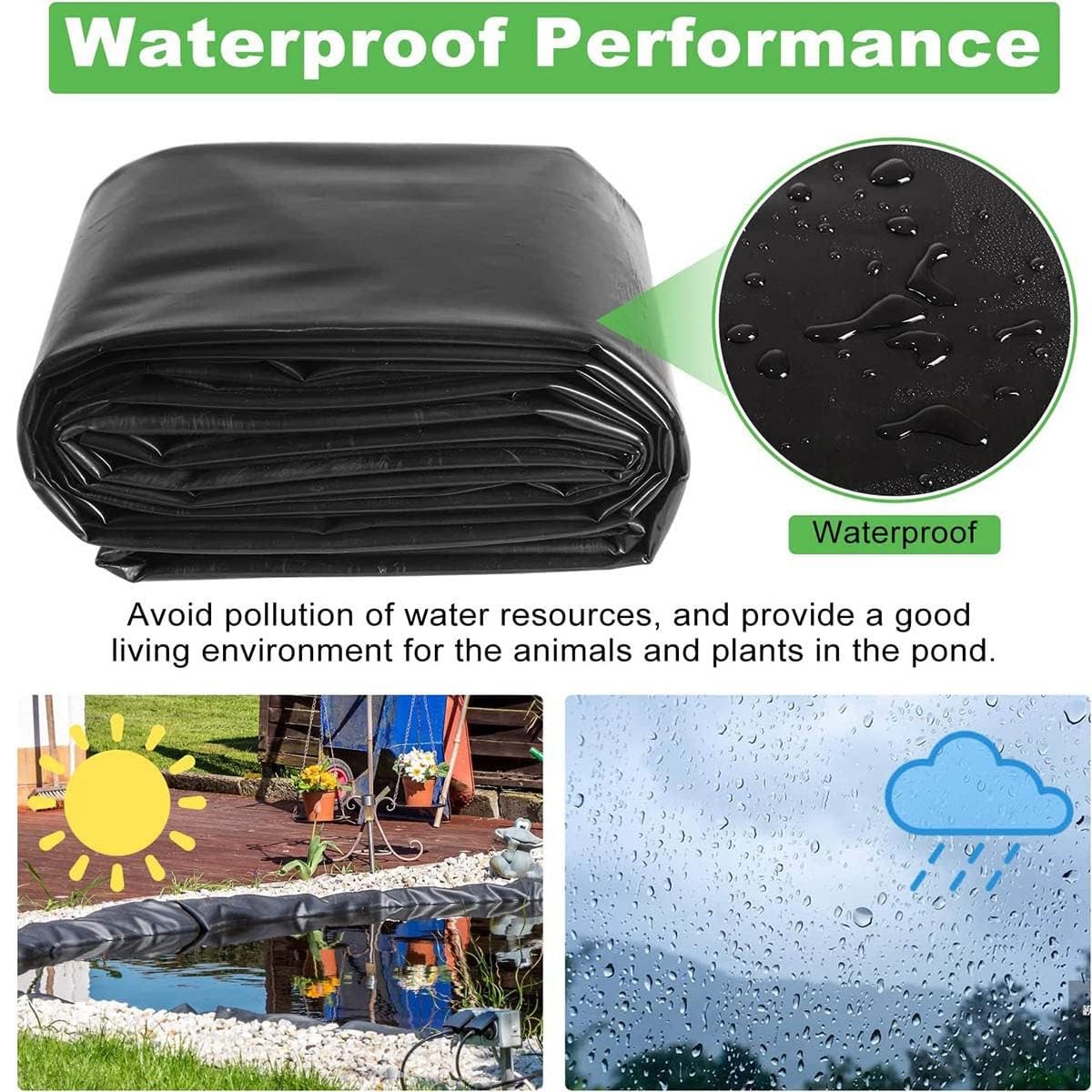 Revestimiento De Estanque Resistente A Los Rayos UV Large Pond Liner Impermeable Membrana Jardín Lona Estanque Para Estanques Koi Paisajismo Piscinas Lámina - 1.5x5m 4.5x7m 5x8m(Tamaño:5.5x8m/18x26ft)