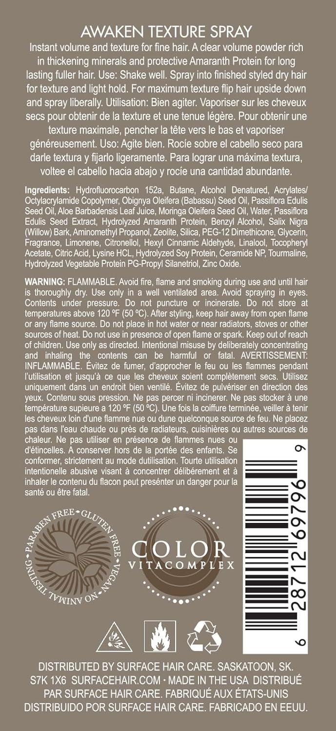 SURFACE Hair Awaken Texture Spray For Volumizing and Lifting Fine Hair, 4 fl. Oz. - Image 2