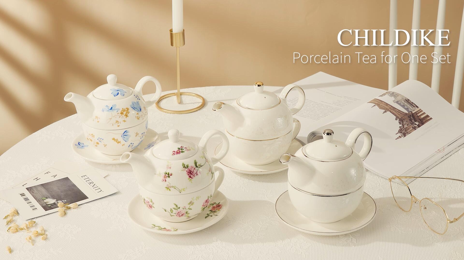 Amazon.com | CHILDIKE Tea for One Set, Porcelain Teapot for One