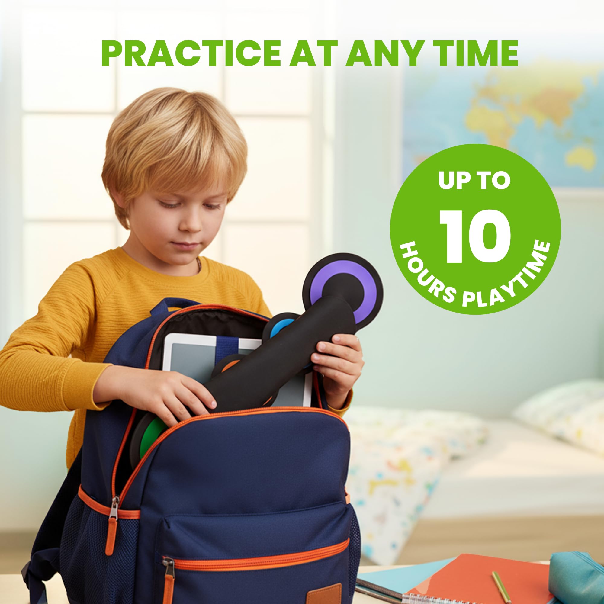 Electric Drum Set Built-in Speaker, Kids Drum Pad and Sticks, Portable Roll Up Drums Practice Pad for Kids, Great Birthday for Girls Boys