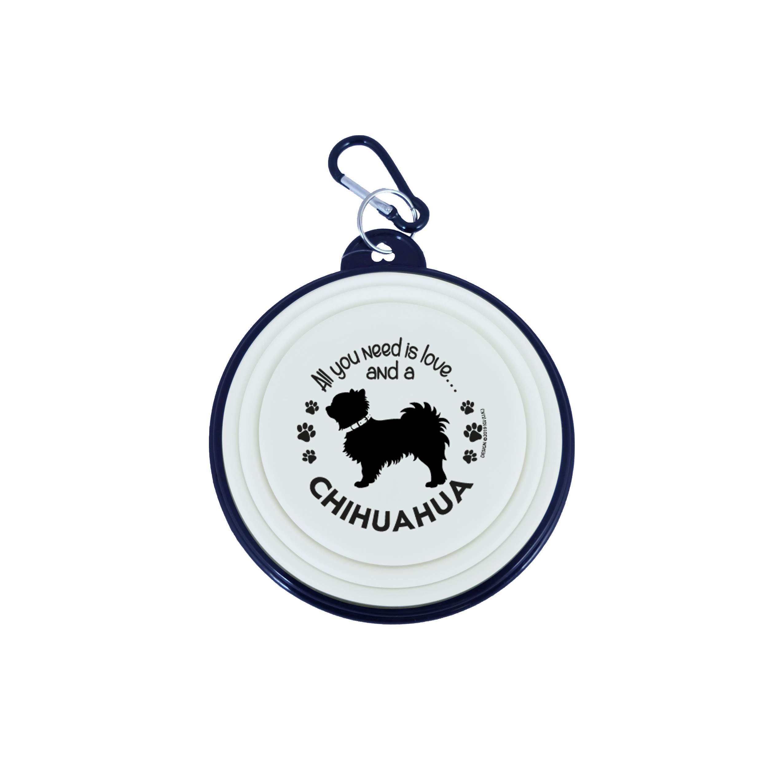 Travel Dog Bowls - Collapsible Bowl - Small Dogs (Chihuahua Long Haired)