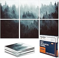 Vista 115 de BUBOS - Paquete de 8 paneles acústicos artísticos y autoadhesivos de insonorización, 48 x 32 pulgadas, acondicionamiento acústico y decorativos