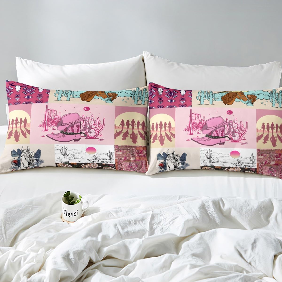 Manfei Cowgirls Duvet Cover Set Single Size - Image 4