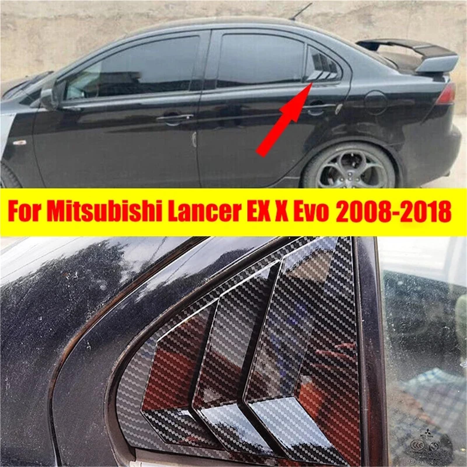 Zaluzje do okien bocznych Pasuje do Mitsubishi Lancer EX X EVO 2008-2018, tylna szyba, boczna kratka wentylacyjna, osłona żaluzji, części samochodowe Osłonę bocznej żaluzji samochodu(Gloss Black)