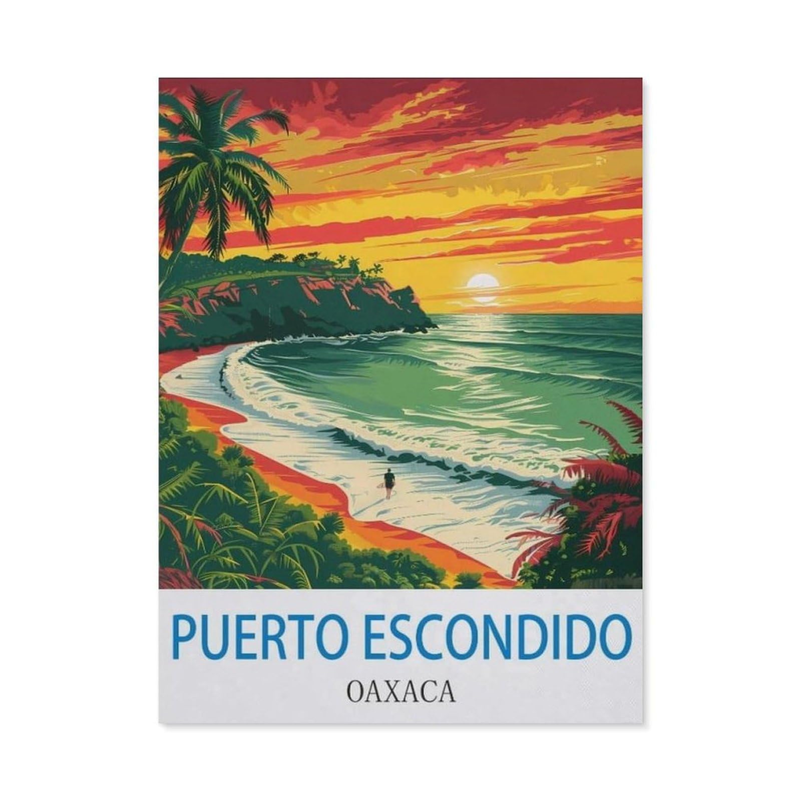 Beayodkp （30 X 40 Cm/11.81 X 15.74 Inches） 5D Diamond Painting Kits，Puerto Escondido Oaxaca，Diy Rhinestone Embroidery Set Paint With Diamond Art By Number Kits Cross Stitch Home Wall Craft Decoration-Ci54