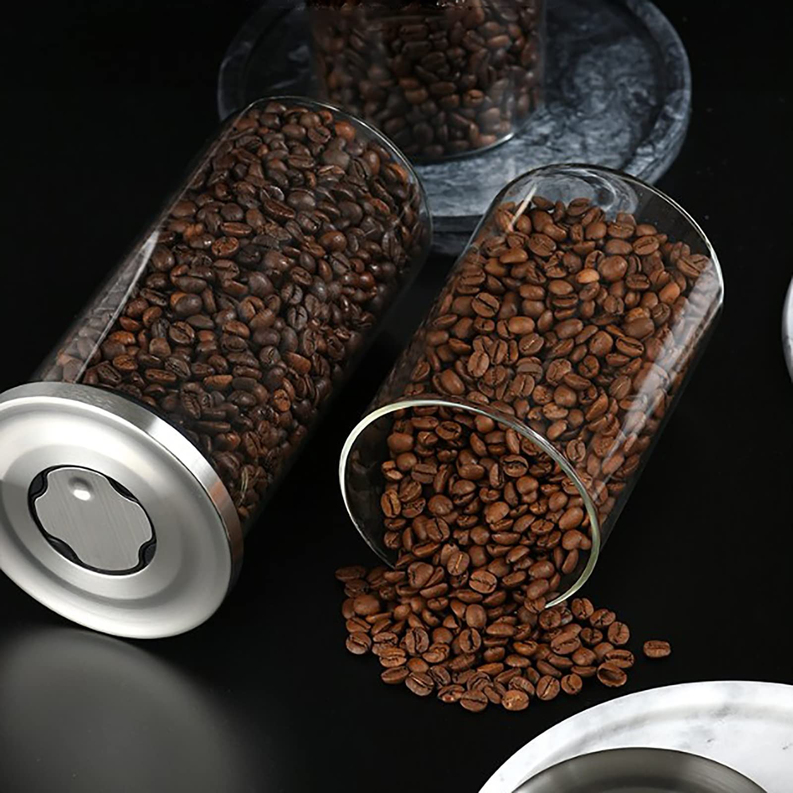 Luftdichte Glasaufbewahrung for Lebensmittel, Vorratsdose, Kaffeebehälter, luftdichte Dosen, Kaffeedosen, Kaffeepulver, Kaffeebohnen-Aufbewahrungsdosen, Snacks, Trockenfrüchte, luftdichte Glasaufbewah