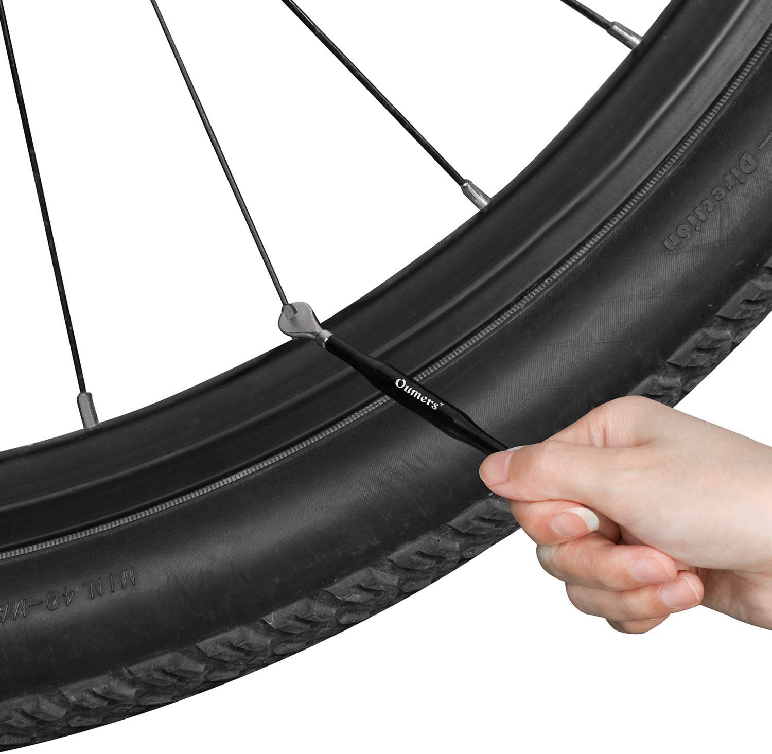 Oumers 3 Pezzi Bicicletta Chiave Tiraraggi 6 in 1 per Raggi della Ruota Nero