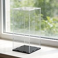 Vista 19 de vitrina acrílica, cajas de acrílico de cubo de 11 x 11 x 11 pulgadas para exhibición, vitrinas transparentes con base negra mate y tapa