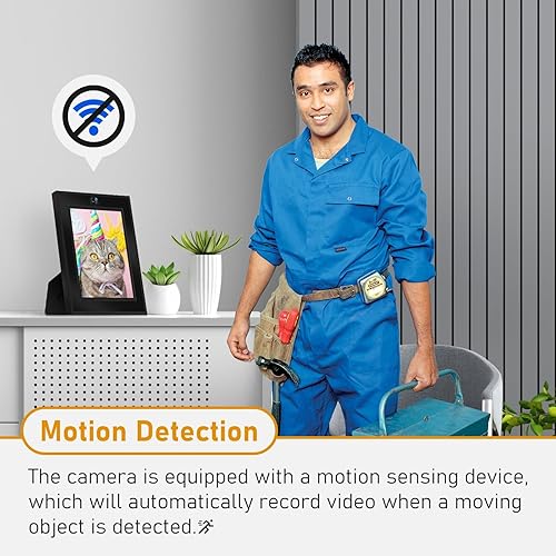 Miniatura 3 de Cámara HD 1080P con marco de fotos, mini cámara de vigilancia con detección de movimiento, cámara de seguridad para interiores solo para video, para