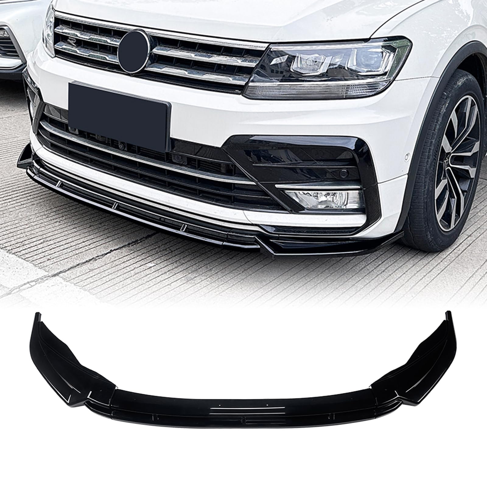 Unterer Stoßstangen-Spoiler für VW Tiguan MK2 Rline 2017-2021 Schwarz