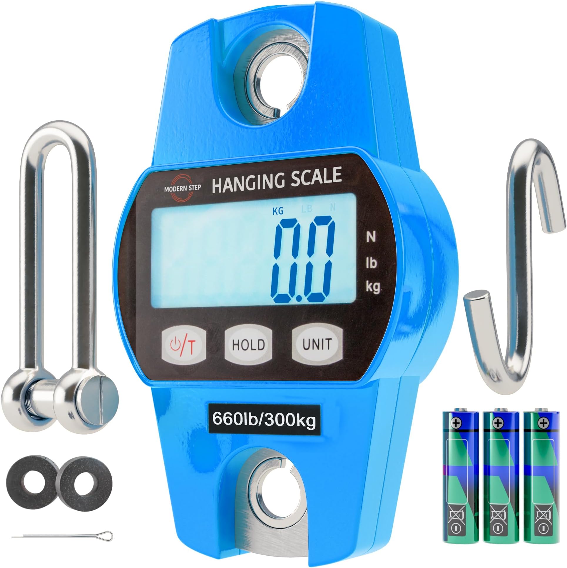 Digital Hanging Scale 660 LB 300 KG - Professional Heavy Duty Waterproof Fish Scale - Portable Durable Crane Scale for Luggage Weight Suitcase Hunting Farm Bike Bow Fish Weight Fishing Scale