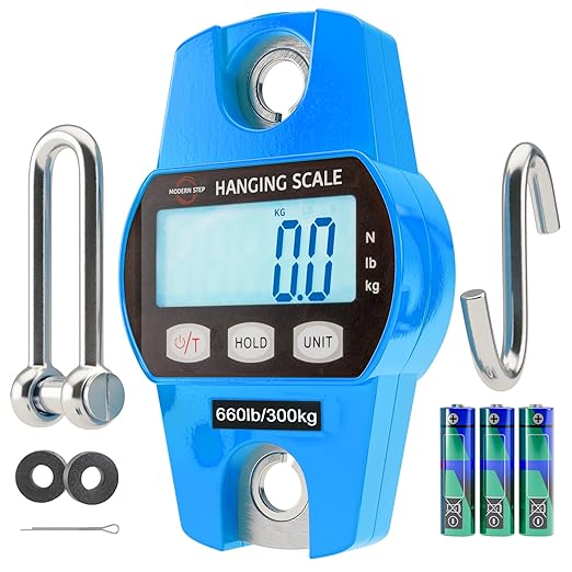 Digital Hanging Scale 660 LB 300 KG - Professional Heavy Duty Waterproof Fish Scale - Portable Durable Crane Scale for Luggage Weight Suitcase Hunting Farm Bike Bow Fish Weight Fishing Scale