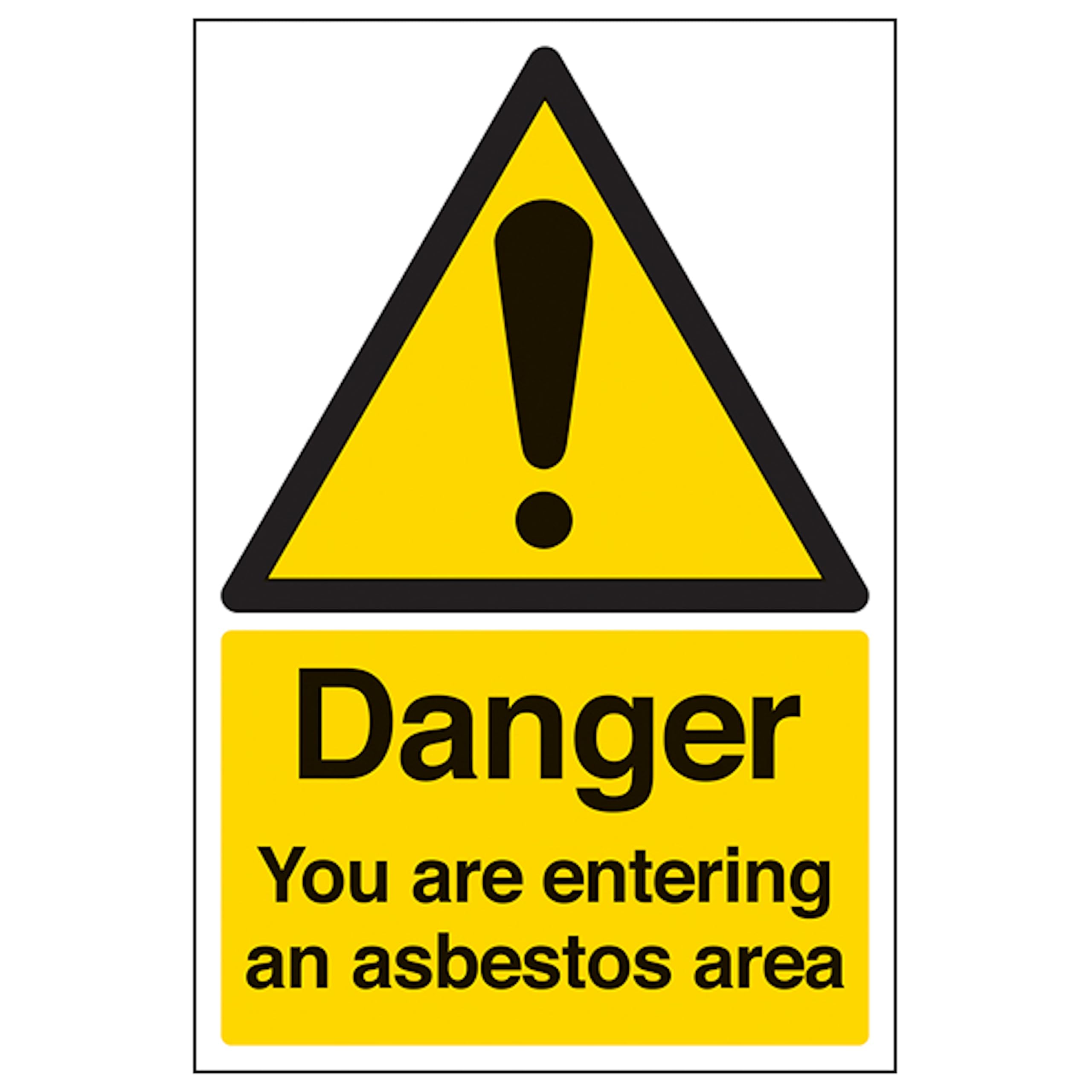 V Safety Danger You Are Entering An Asbestos Area - Portrait 200 x 300mm - 3mm Aluminium Composite Safety Sign