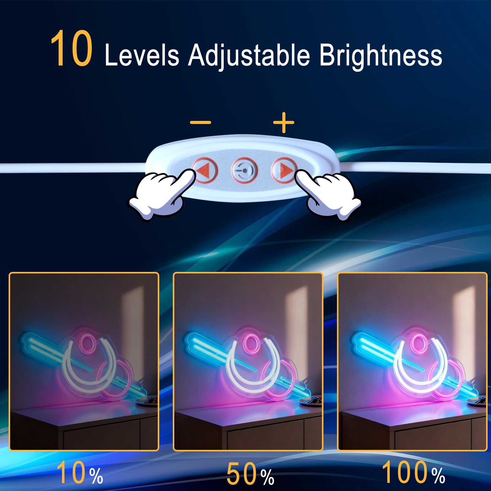 Letrero de neón LED rosa y blanco alimentado por USB, luz decorativa para el hogar, dormitorio, sala de estar, mesa de pared, decoración estética, 18.3 x 7.9 pulgadas