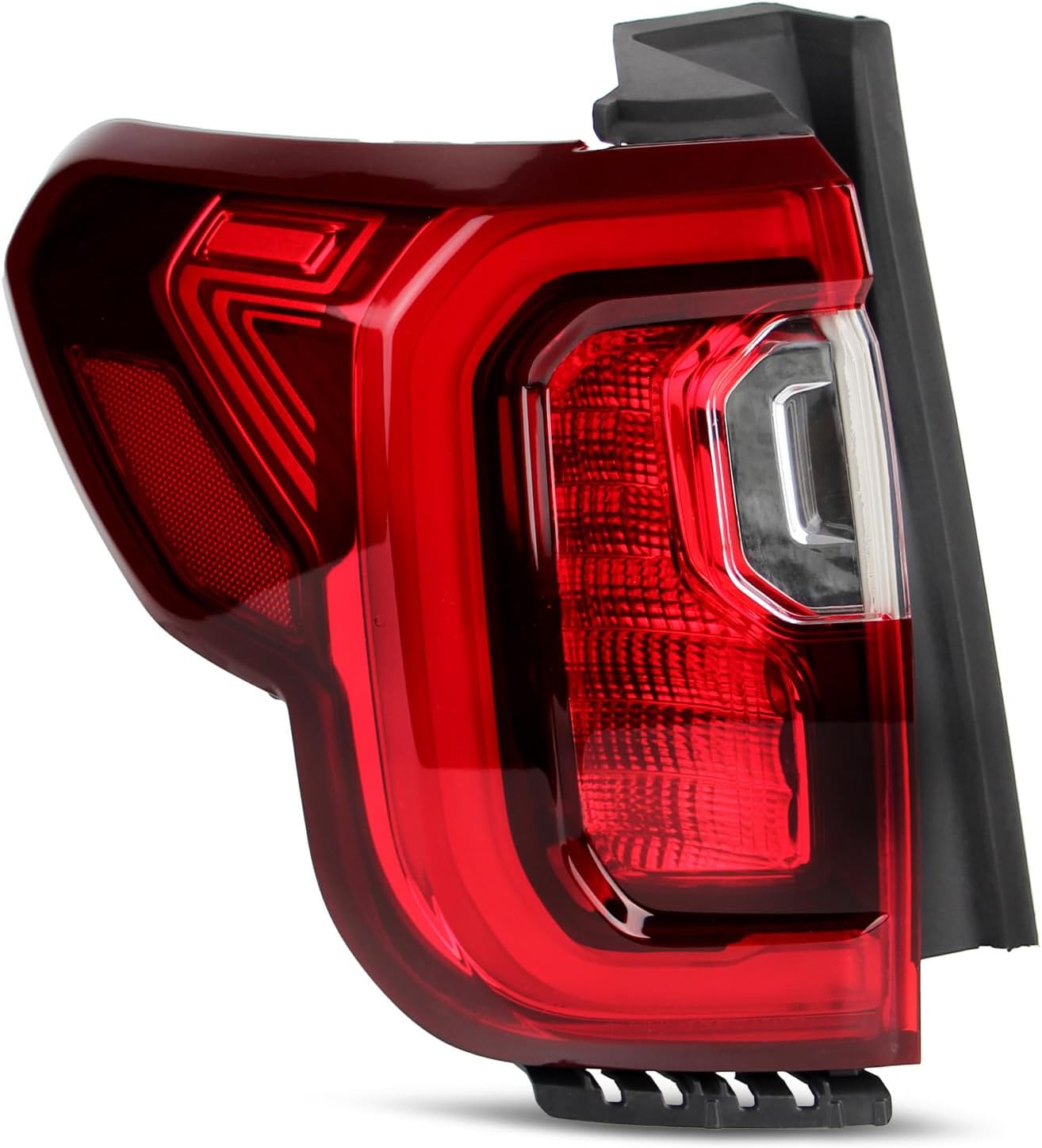 LED Tail Lights Compatible with 2020 2021 2022 2023 GMC Acadia SL/SLE/SLT/Denali Taillights Chrome Trim Rear Outer Tail Light Assembly GM2800316 84817347 (Left Driver Side)