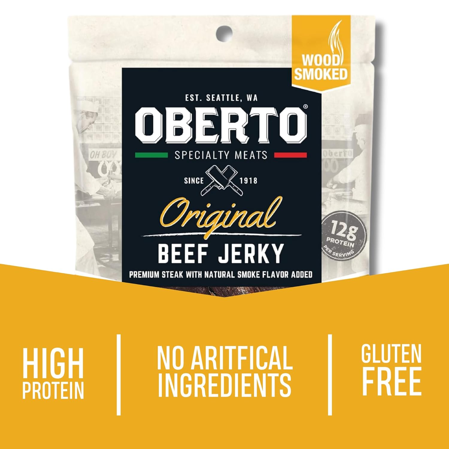 Oberto Specialty Meats Original Beef Jerky, 2.7 Ounce (Pack of 8)