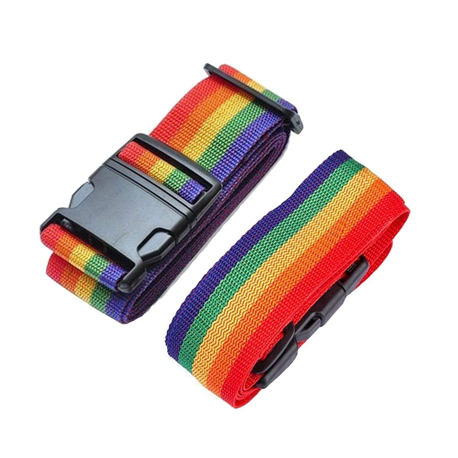 CNBCNB Nylon Adjustable Suitacse Luggage Strap|Belt (Buckle Lock System, Pack of 2) (Random Color Available)