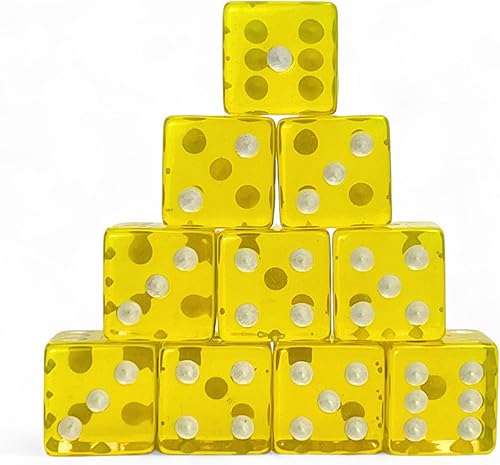 Miniatura 8 de Luck Lab Paquete de 10 dados de 0.748 in  Dados acrílicos y translúcidos D6, cuadrados con borde redondeado para casino, dados, RPG MTG DND juegos