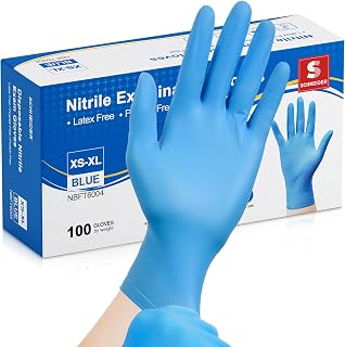 Schneider Nitrile Exam Gloves Medical Grade Blue Latex-Free Powder-Free Disposable for Cleaning Cooking Food Prep