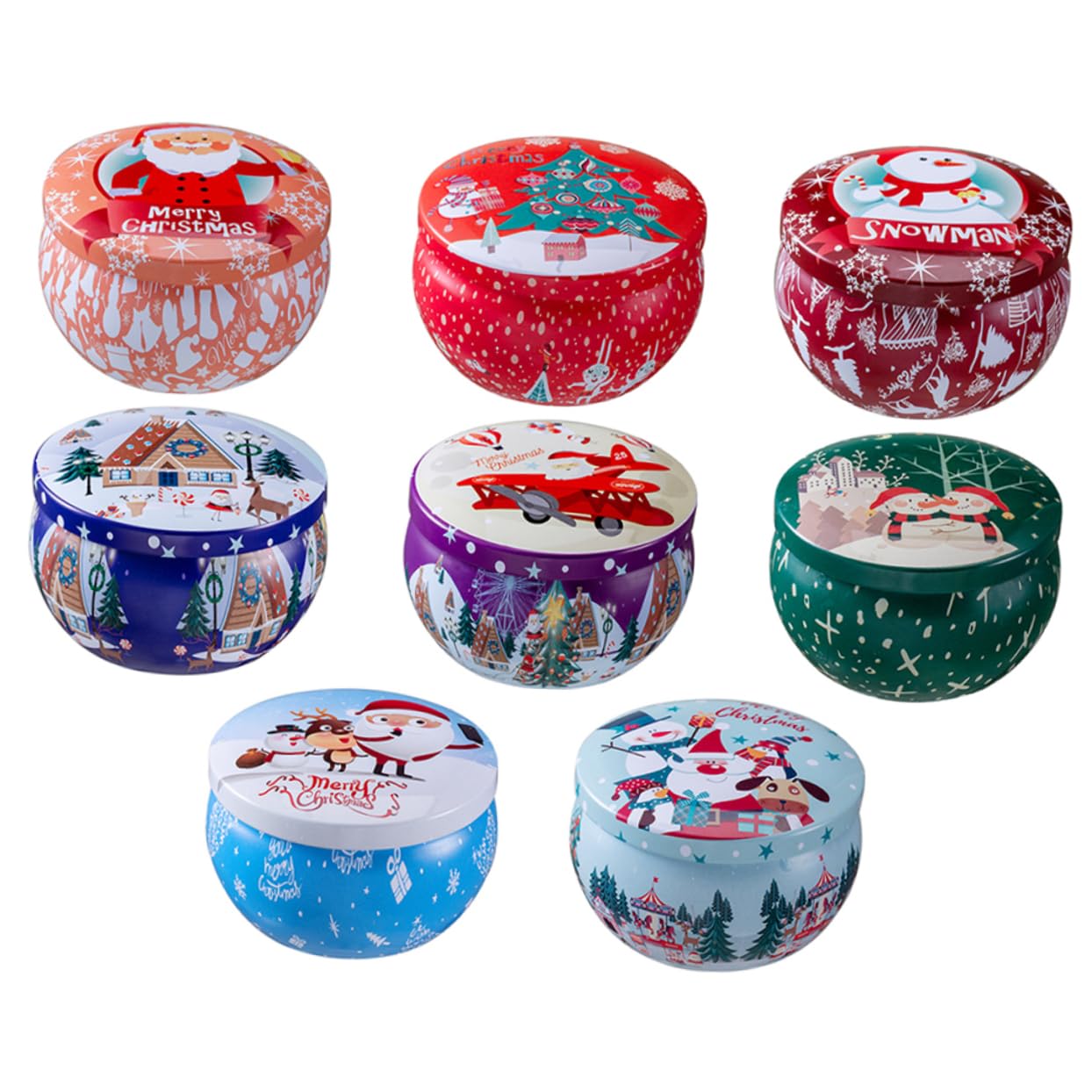 Lurrose 8stücke Weihnachtsduftkerze Aromatherapiekerze Duftwachskerze Weihnachtsduftkerze Weihnachtsschmuck Weihnachtliche Duftkerzen Geschenkidee Aromatherapie Sojawachskerzen Muster