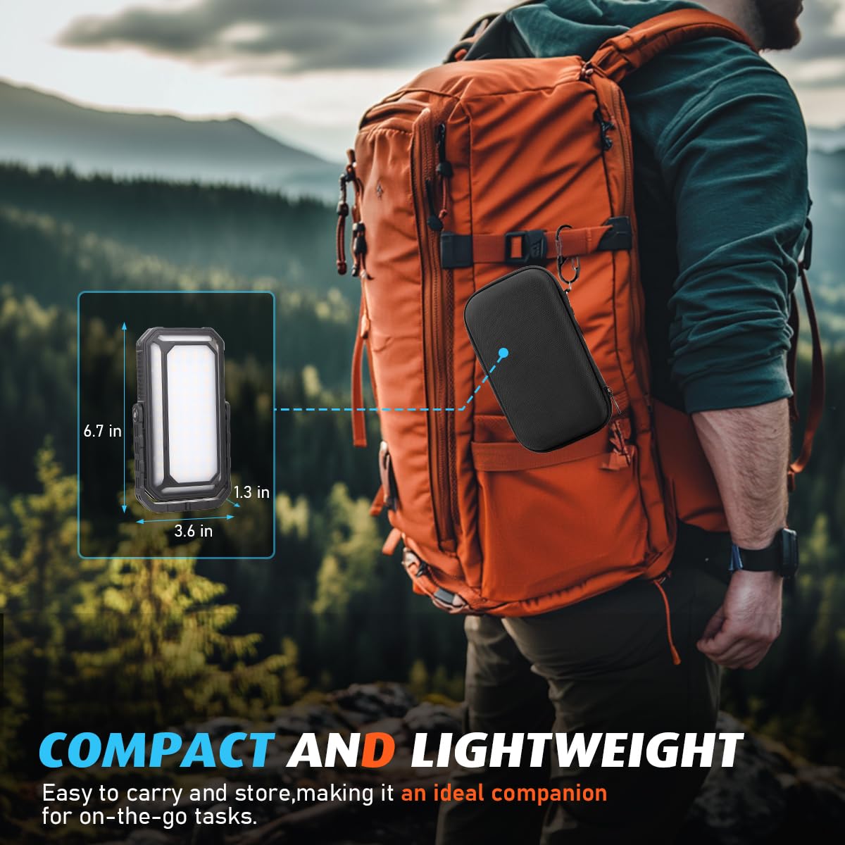 Linterna LED recargable para camping, 10000 mAh, luces de camping portátiles de hasta 120 horas, 12 modos de luz, regulable, pantalla digital LCD, impermeable, artículos esenciales de camping para