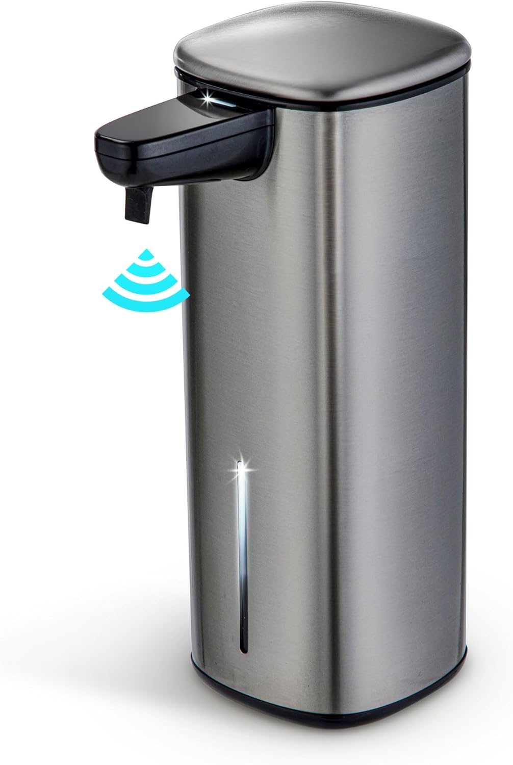 Home Zone Living Automatic Liquid Hand Soap Dispenser with Stainless Steel Cover, Adjustable Output and Refillable Pump for Kitchen and Bathroom Sinks