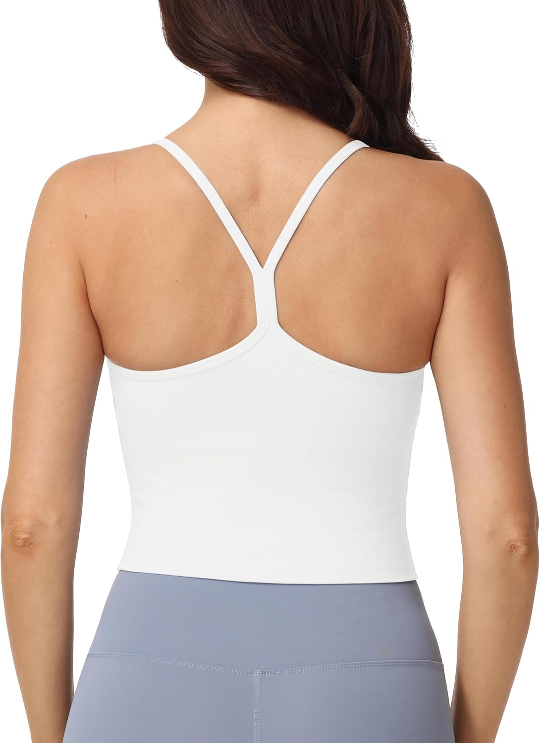 V VOCNI Nursing Tank Tops Y Back Spaghetti Straps Racerback Built in Bra Crop Tank Breastfeeding Longline Nursing Sports Bras