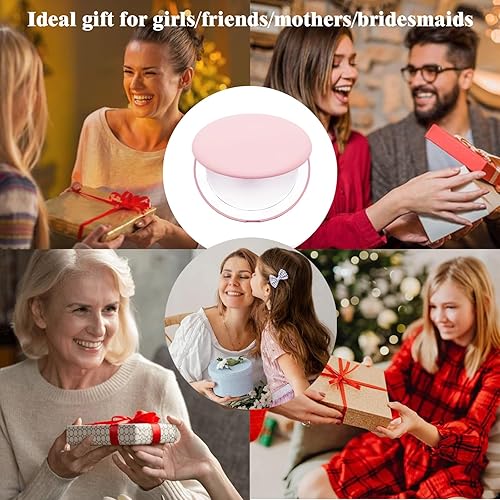 Miniatura 7 de Espejo de maquillaje de viaje, espejo compacto con aumento 1x10x, portátil, pequeño espejo iluminado con luz LED, espejo de mano para bolso y