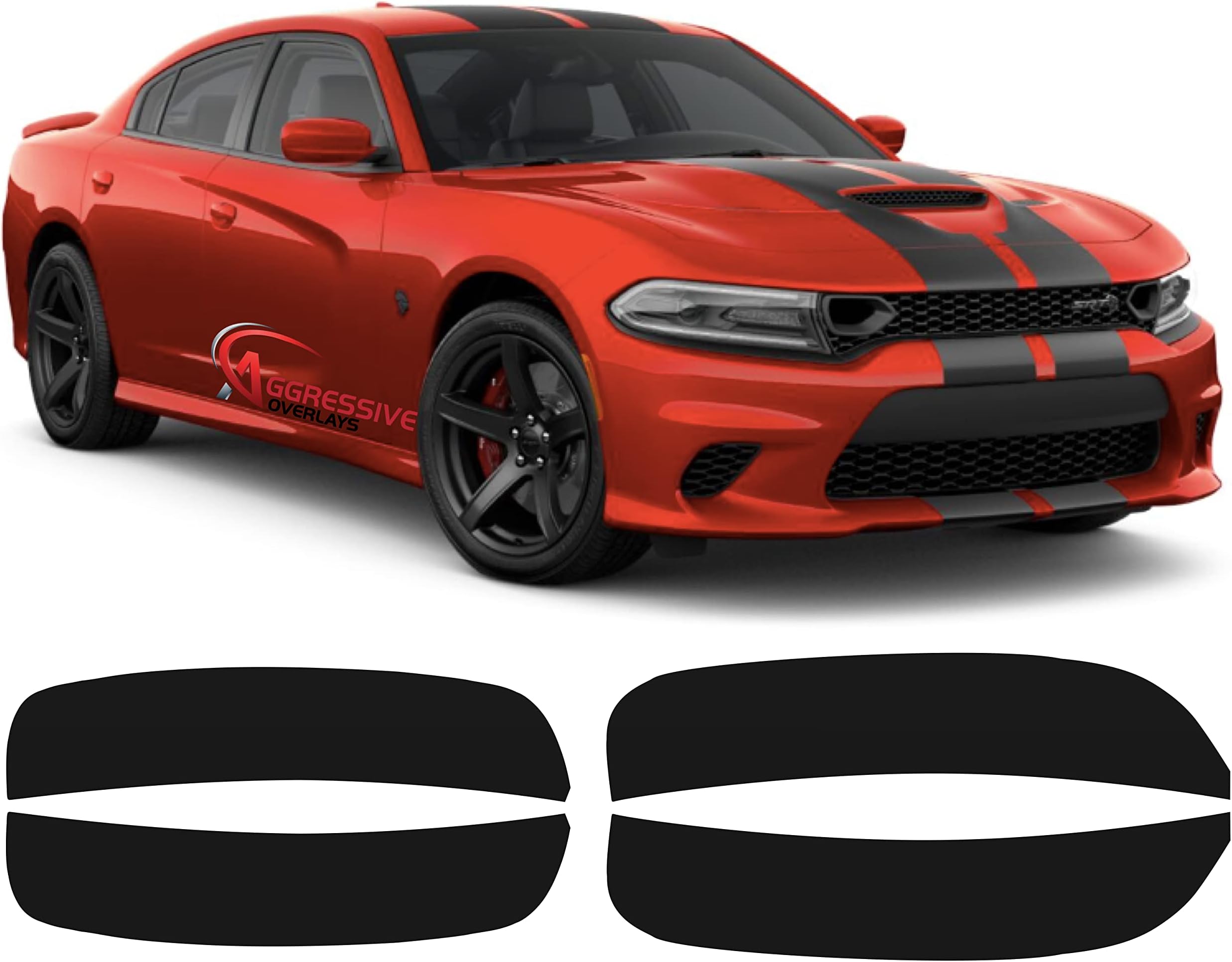for 2015-2020 Dodge Charger -Front & Rear Tinted Side Marker Light Overlays | Precut Smoked Vinyl Tint Film Black Out Dark Smoked (20% Dark Smoked)