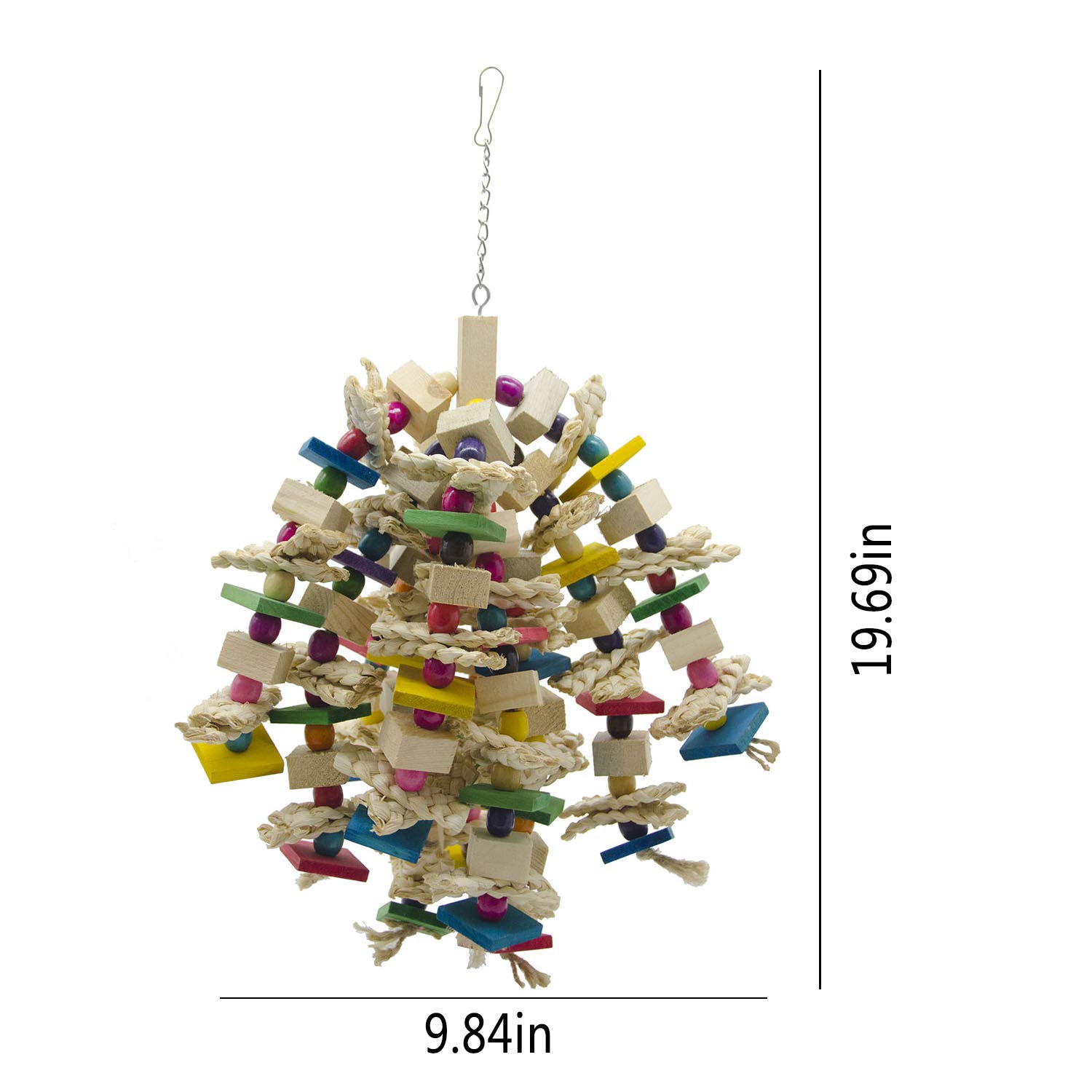 SHANTU Grand Jouet à mâcher pour Perroquet – Blocs de Noeuds en Forme de Cage à Oiseau pour Oiseaux Gris Africain, aras, cacatoès et Une variété de perroquets Amazon