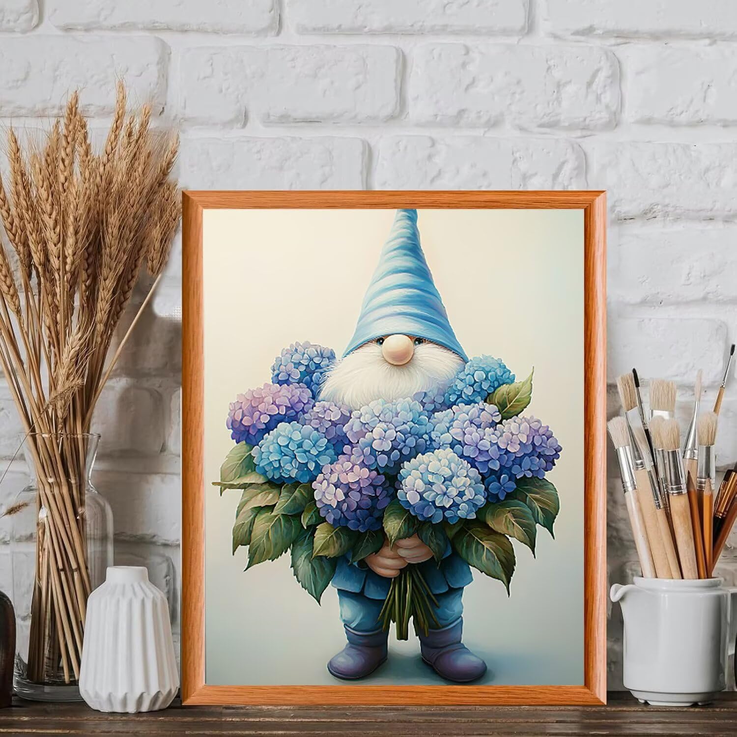 WEISHIWE Hortensia et nain Peinture Numero Adulte Kits, 80x100cm m-1027