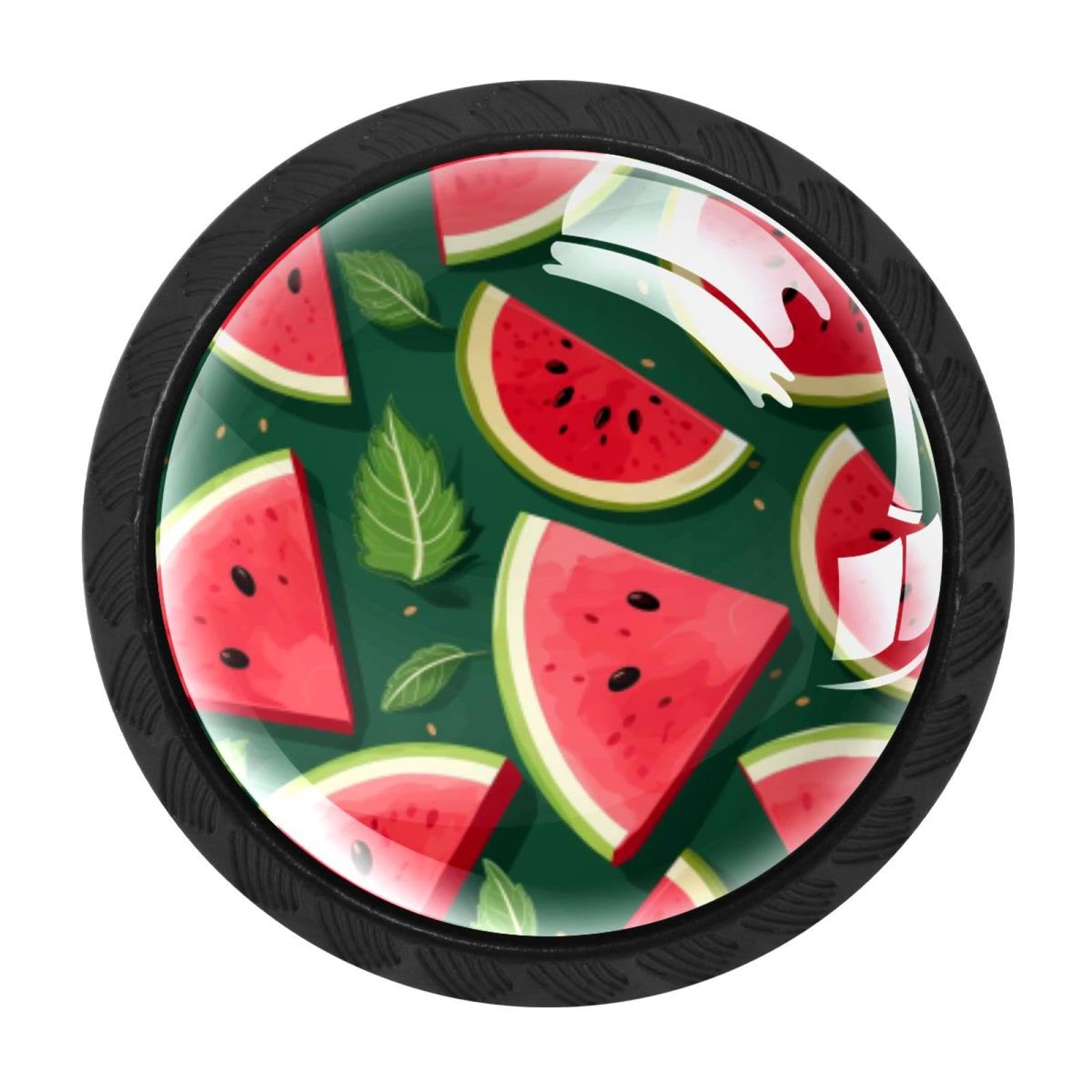 CHENZZZZ Watermelon Drawer Knobs Pull Handle Crystal Glass Circle Shape Cabinet Drawer Pulls Cupboard Knobs with Screws for Kitchen Cupboard Dresser Wardrobe etc
