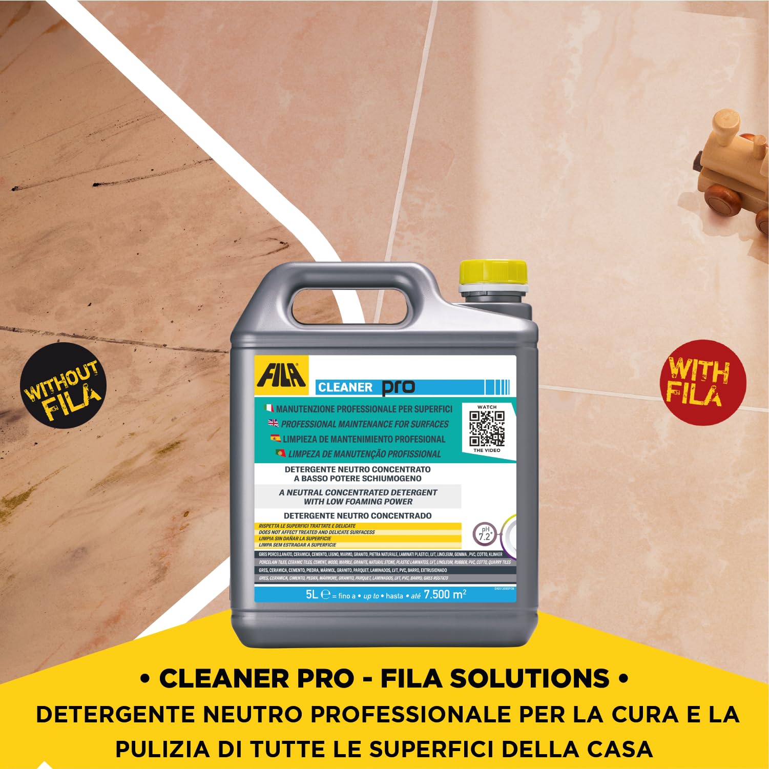 FILA Surface Care Solutions - Nettoyant Universel concentré, 5 L