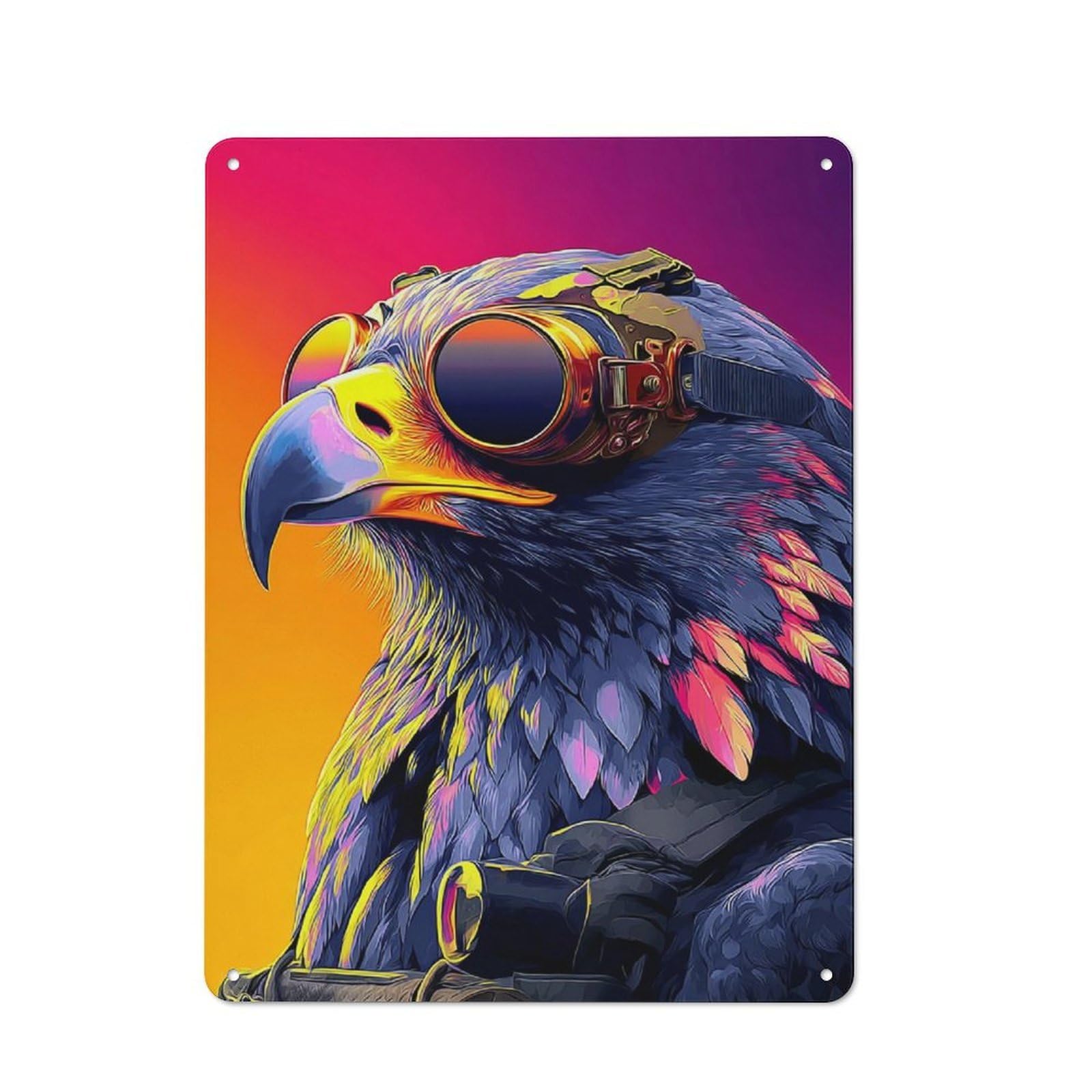 Steampunk Eagle Portrait-2 Vintage Tin Sign 40x30cm for Home Office Or Studio, for Metal Sign Collectors, for Living Room And Hallway Decor