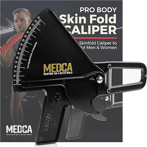 Miniatura 16 de Pro Body Skin Caliper - Herramienta de medición de IMC de mano - Calibre de pliegue preciso para la piel mide la grasa para hombres y mujeres