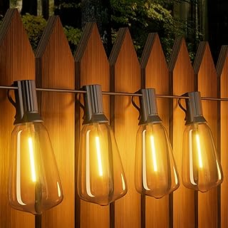 Yuucio Outdoor LED String Lights 60FT, 18M ST38 Garden Festo