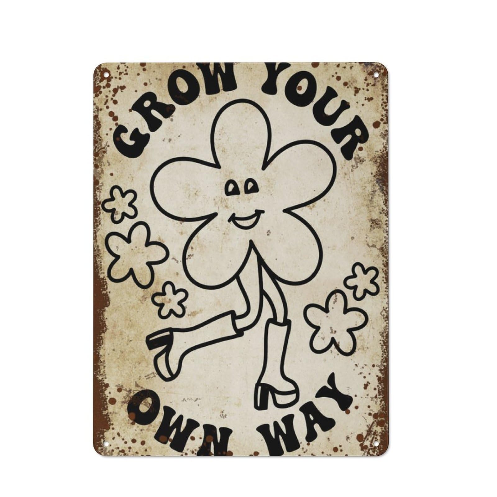 Kwqdozf Style-6 12X16inch Grow Your Own Way, Flower Wall, Funky Plant Art, Funny Flower Hom