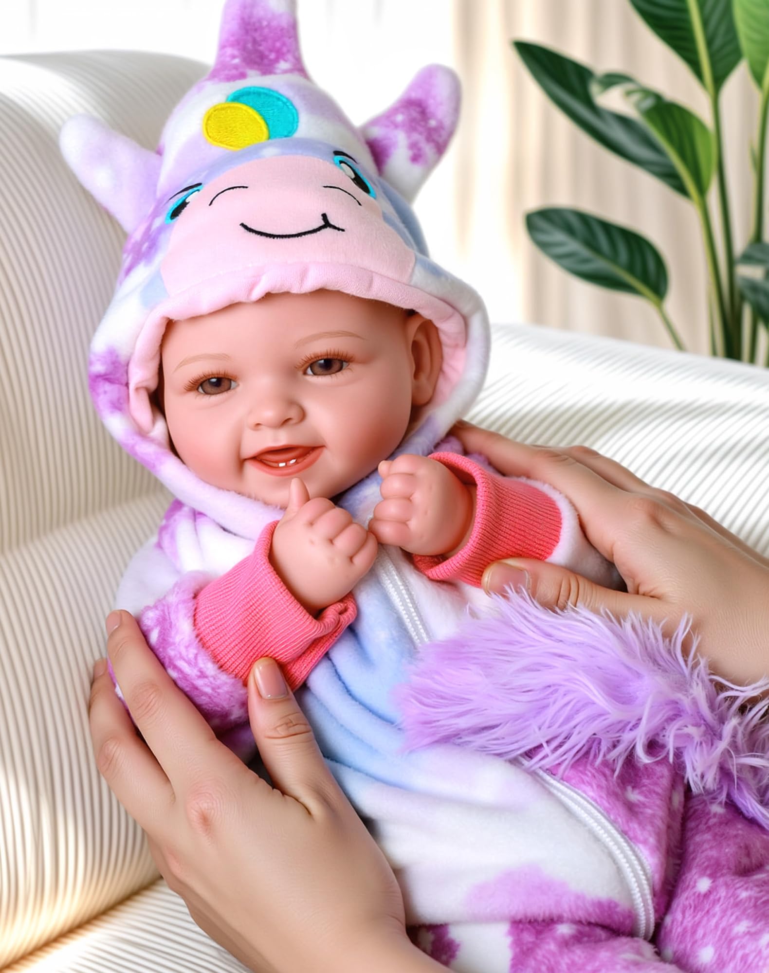 BABESIDE Baby Doll Mia - 17-Inch/43CM Realistic Babies Dolls with Cloth Body - Lifelike Reborn Newborn for Girls 3 Years + - Image 2