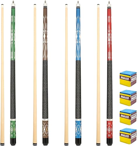 Miniatura 10 de Pool Stick Set of 4, Pool Sticks for Adults with 4 Billiard Chalks, 58inch Billiard Cue Sticks with Maple Wood, Bar Billiard Cue for Professional