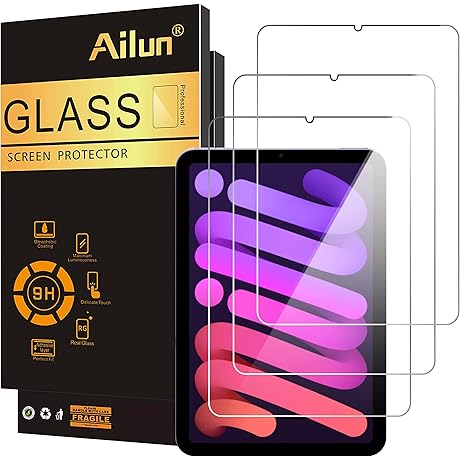 T4U Compatible with iPad Mini 6 Screen Protector 2021 [3-Pack]