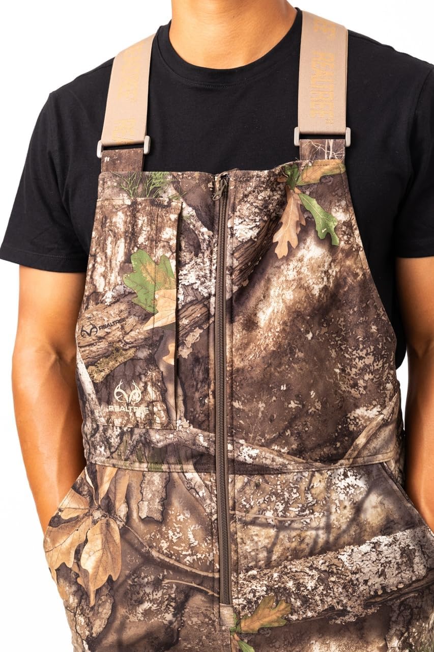 Realtree Men's Camo Hunting Insulated Water Resistant Breathable Midweight Super Warm Bibs Coveralls - Image 2